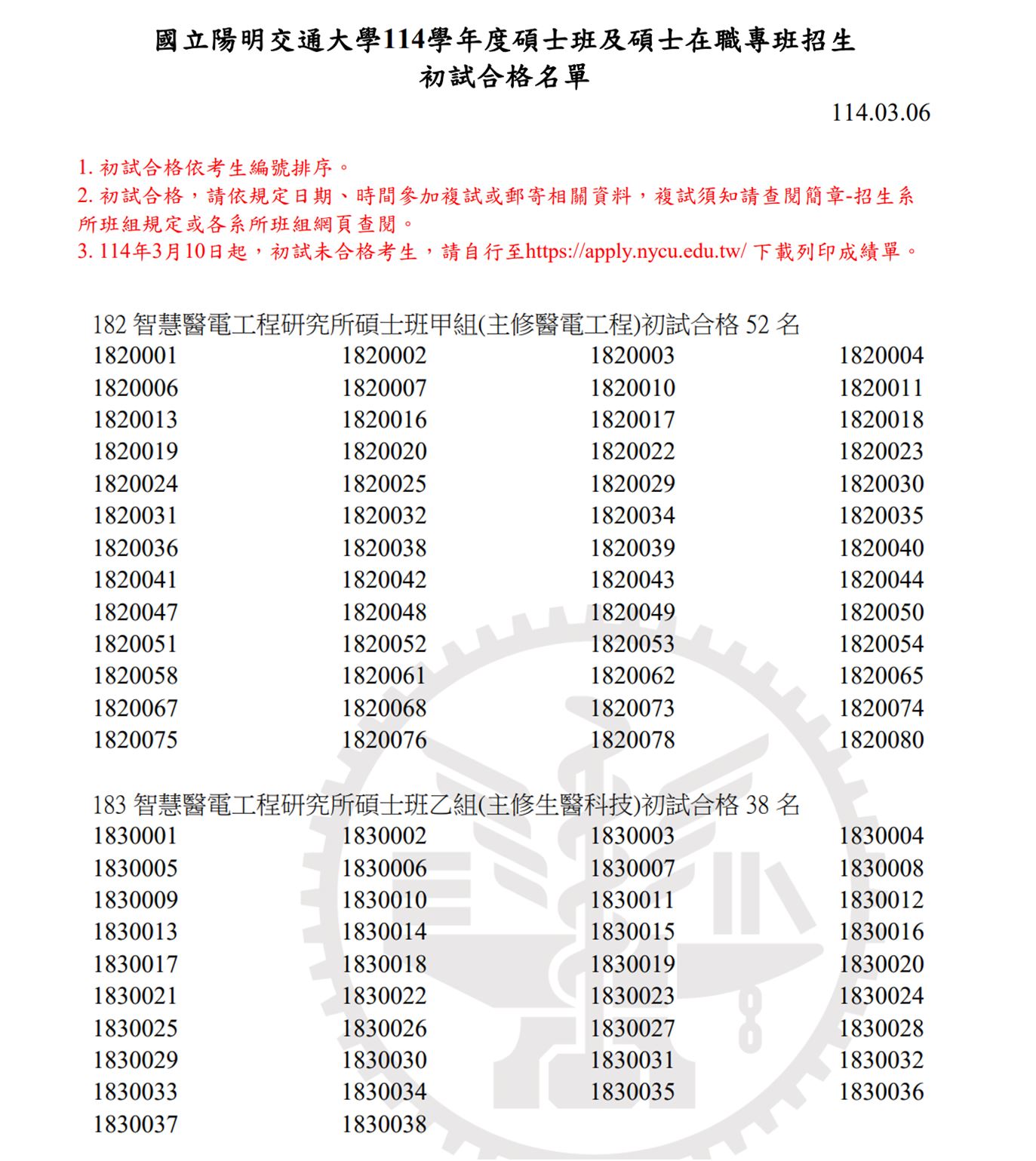 考試榜單